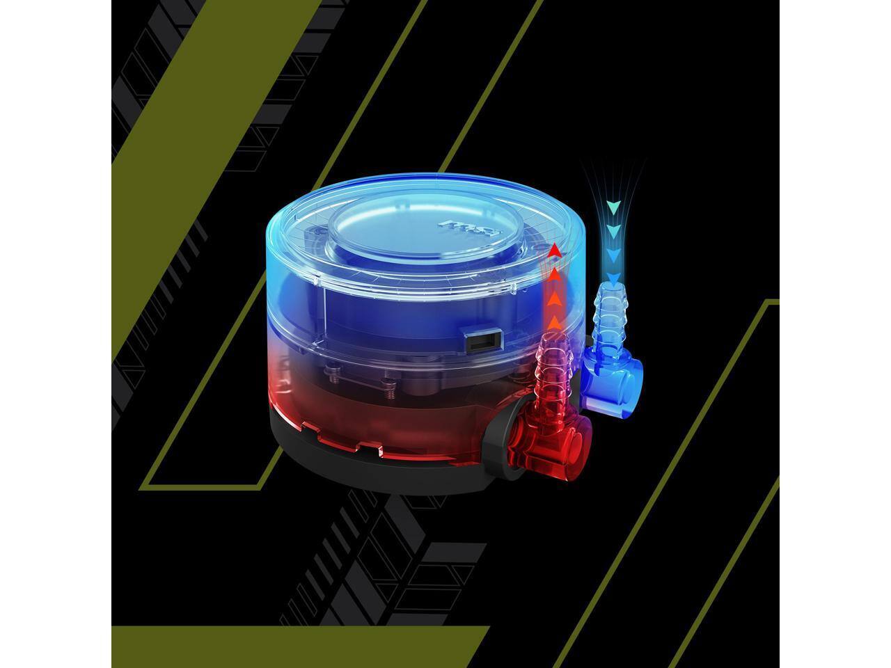 Alt View 3. MSI - MSI MAG CoreLiquid E360 Black - 360mm AIO ARGB Cooler - Triple 120mm Fans - LGA/AM5 - Black.