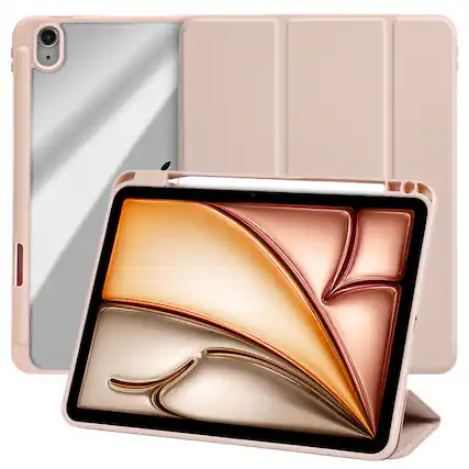 Front. Vena - For Apple iPad Air 11 Inch Case Clear, iPad Air M3 Case 2025, Slim Trifold Stand, iPad Air 5th Generation Cover, Pink - Pink.