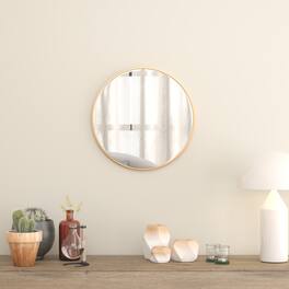 Emma + Oliver - Metal Wall Mounted Mirror with Oxidized Finish for a Distressed Look, 4mm Silvered Back and Anti-Shatter Safety Film - Gold