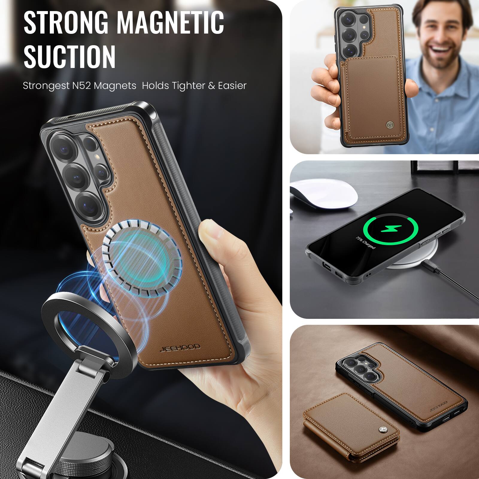 STRONG MAGNETIC SUCTION  
Strongest N52 Magnets Holds Tighter & Easier  
JEEHOOD DOFEE