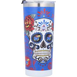 Indigo Falls - Kansas Jayhawks 24oz. Dia De Los Muertos Stainless Steel Tumbler - Multicolor