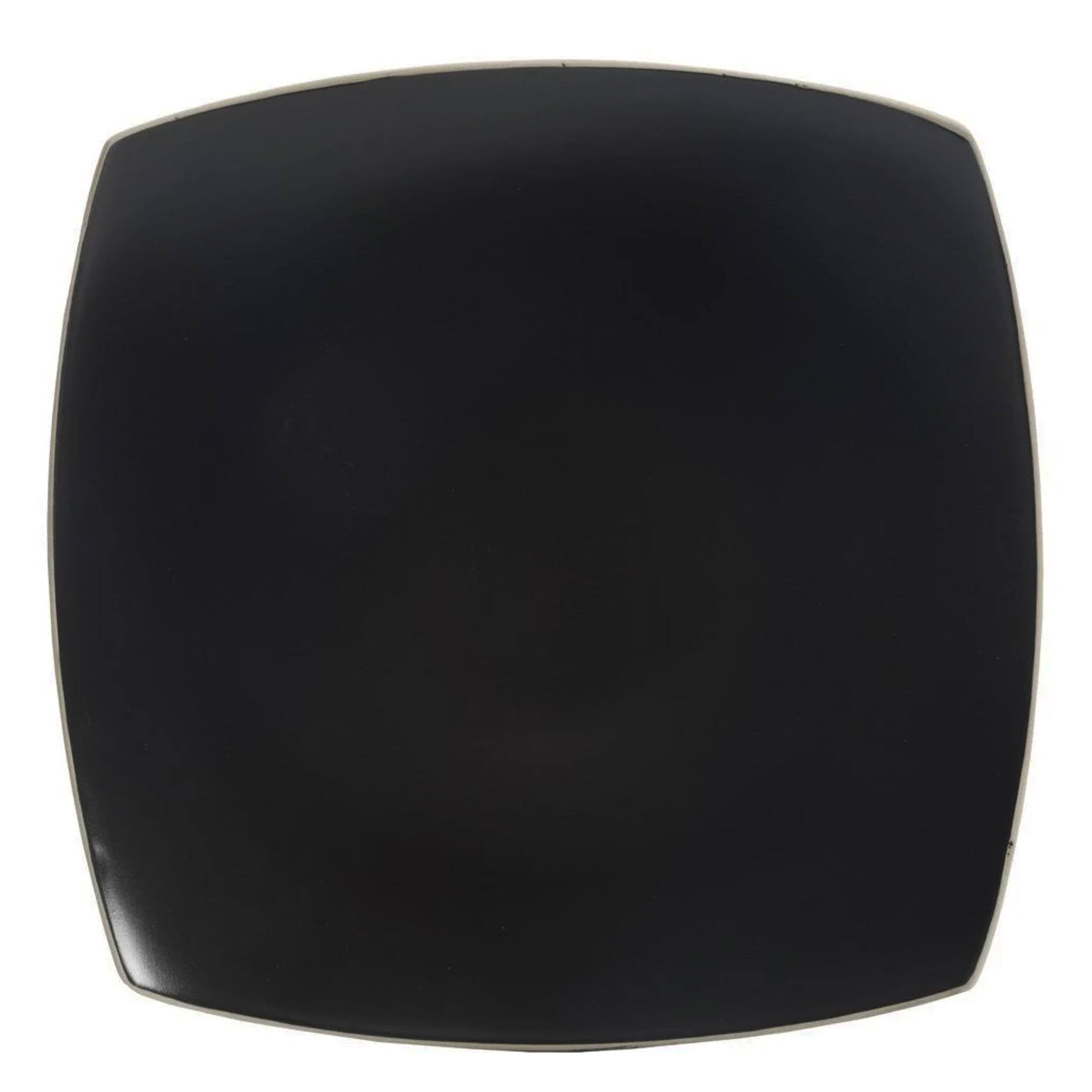 Alt View 3. Gibson - Gibson Soho Lounge 16 Piece Soft Square Stoneware Dinnerware Set in Matte Black - Black.