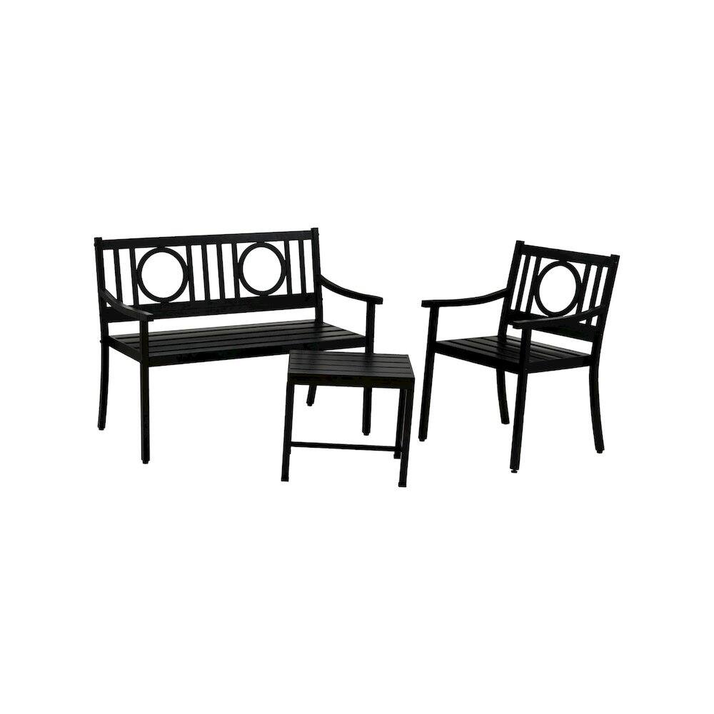 Alt View 8. Carolina Chair & Table - Gramercy Outdoor Set - Black - Black.