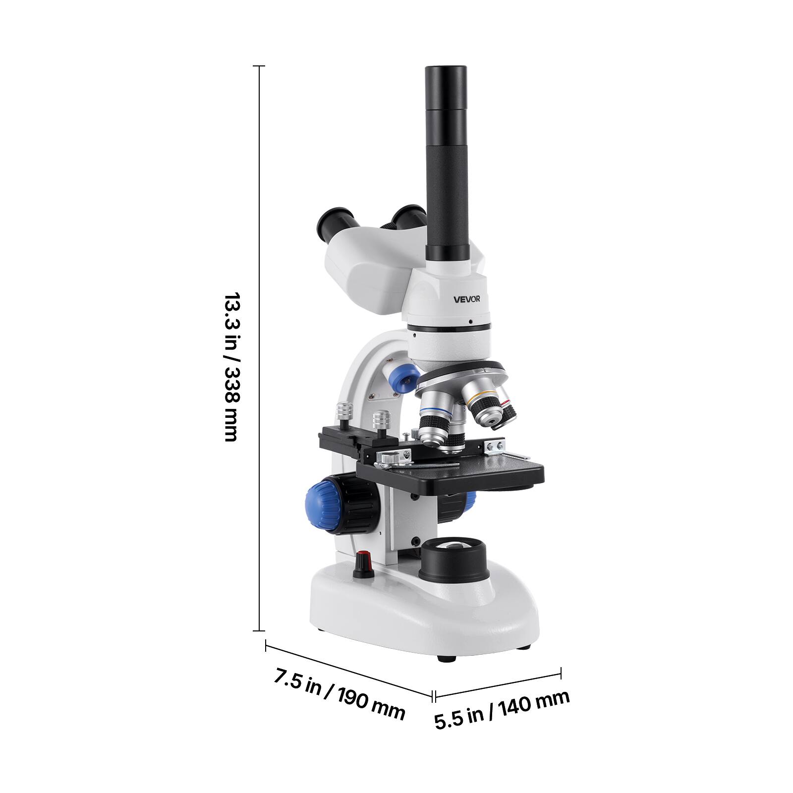 13.3 in / 338 mm  
7.5 in / 190 mm  
5.5 in / 140 mm