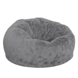 Emma + Oliver - Oversized Bean Bag Chair for Kids and Adults - Gray Furry