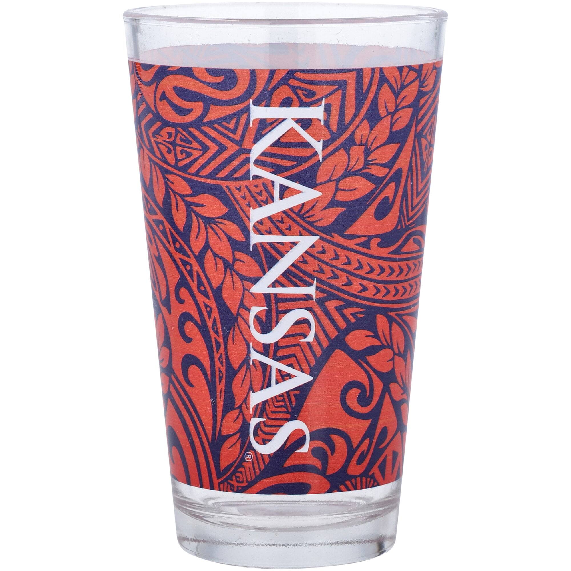 Alt View 1. Indigo Falls - Kansas Jayhawks 16oz. Ohana Pint Glass - Multicolor.