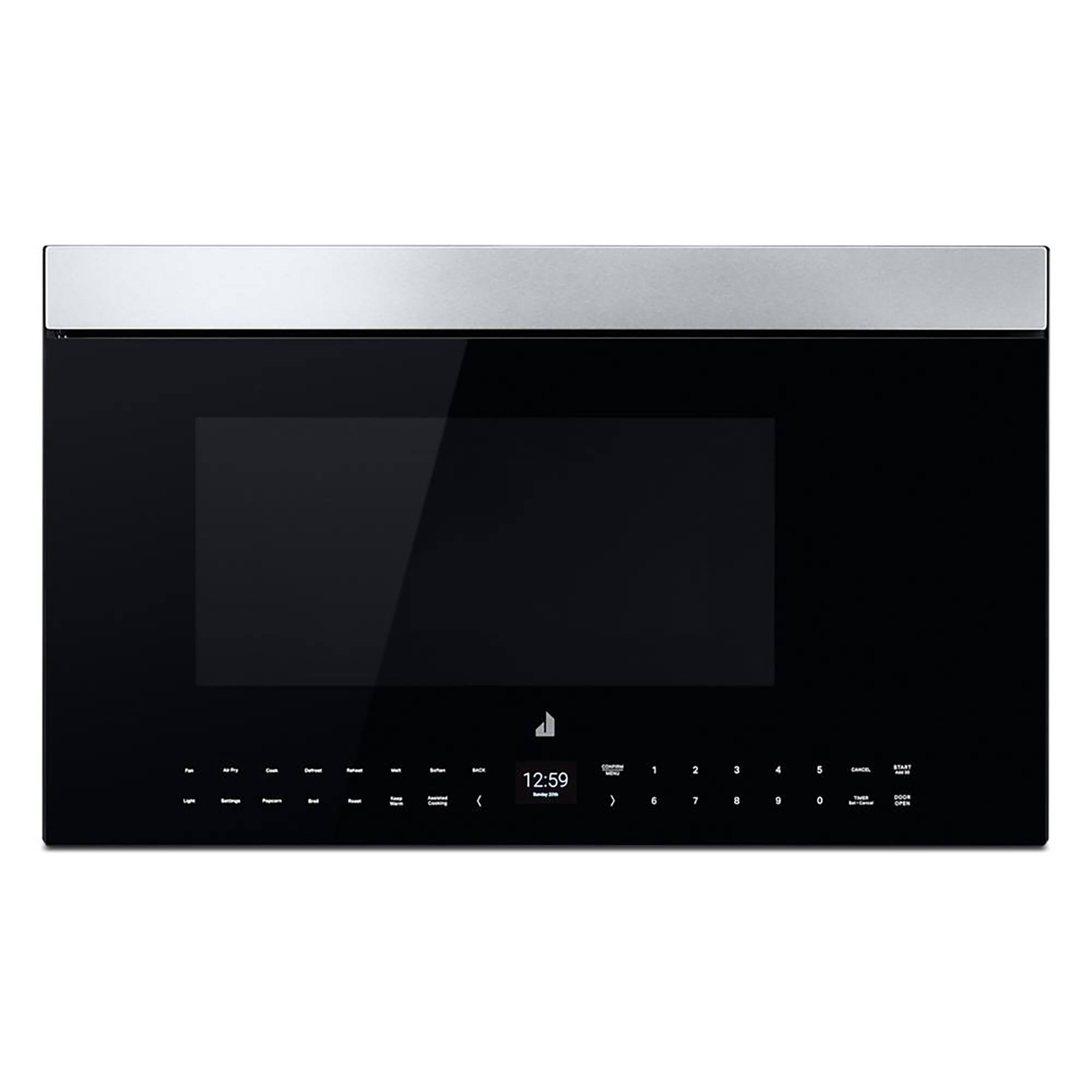 Front. JennAir - 1.1 Cu. Ft. Over-the-Range Microwave with Air Fry Mode - Floating Glass Black.