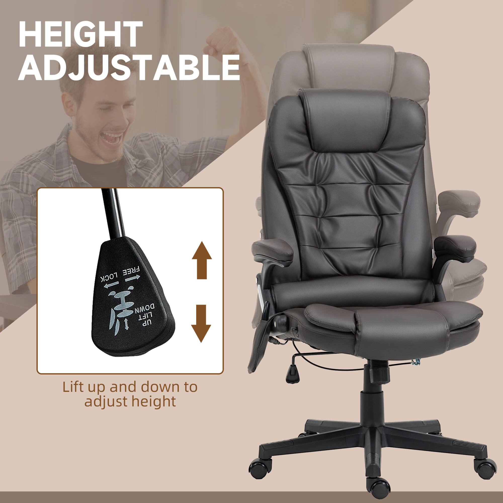 HEIGHT ADJUSTABLE

Lift up and down to adjust height