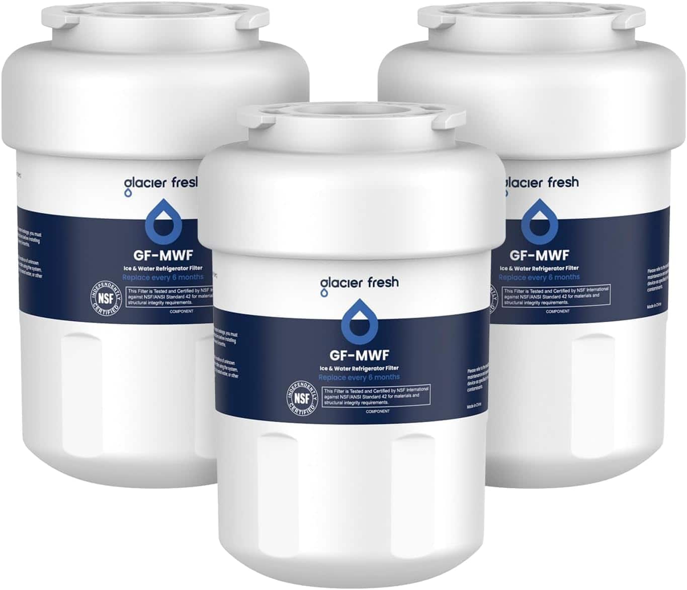 GLACIER FRESH - MWF Refrigerator Water Filter, Compatible with SmartWater MWFP, MWFA, GWF, 3 Pack