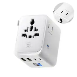 Westinghouse - WGo 45W PD Universal Travel Adapter, 3 AC, 3 USB-C 2 USB-A - White
