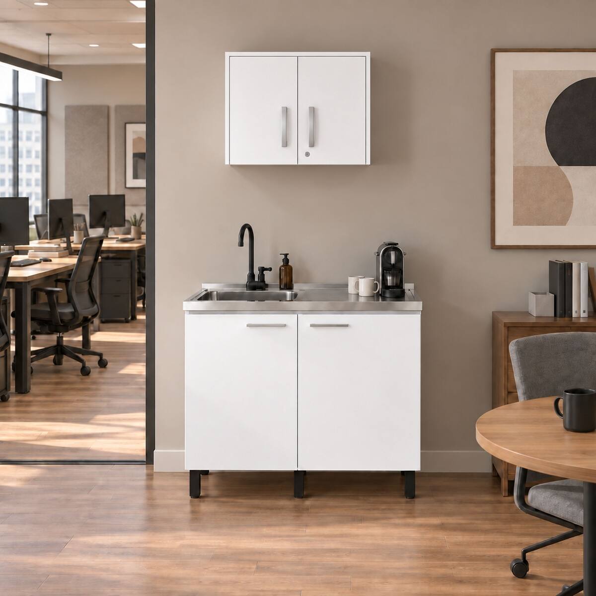 Ropilly Modern Kitchen Cabinet Set with Sink Base, Matching Wall ...