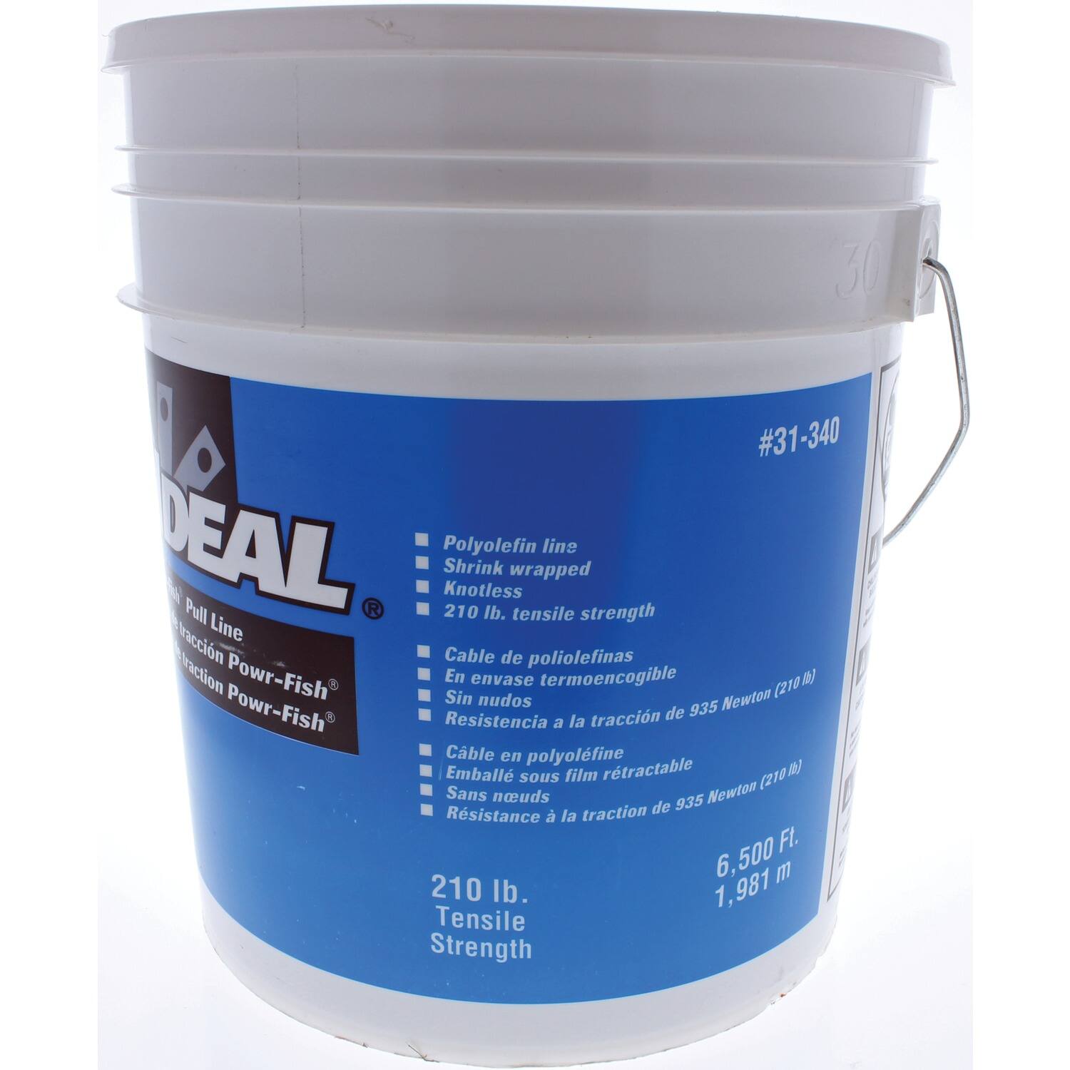 30 #31-340 DEAL - Pull Knotless Shrink Polyolefin 210 lb. wrapped tensile line strength Etraccin Line Cable de poliolefinas Straction Powr-Fish En envase termoencogible (210 0) Sin nudos Newton Powr-Fish de 935 Resistencia a la traccin Cable en polyolfine Emball sous film rtractable a) (210 Sans nauds 935 Newton Rsistance traction de  la Fl. 6,500 m 210 lb. 1,981 Tensile Strength