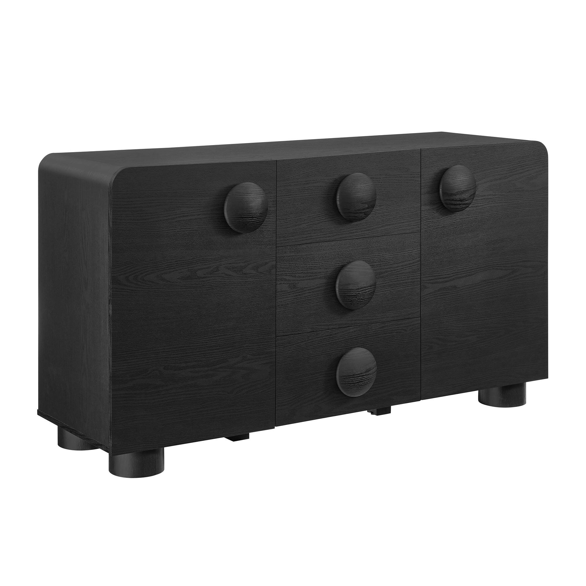 Angle. Modway - Sonnet 57" Sideboard Storage Cabinet by Modway - Black.