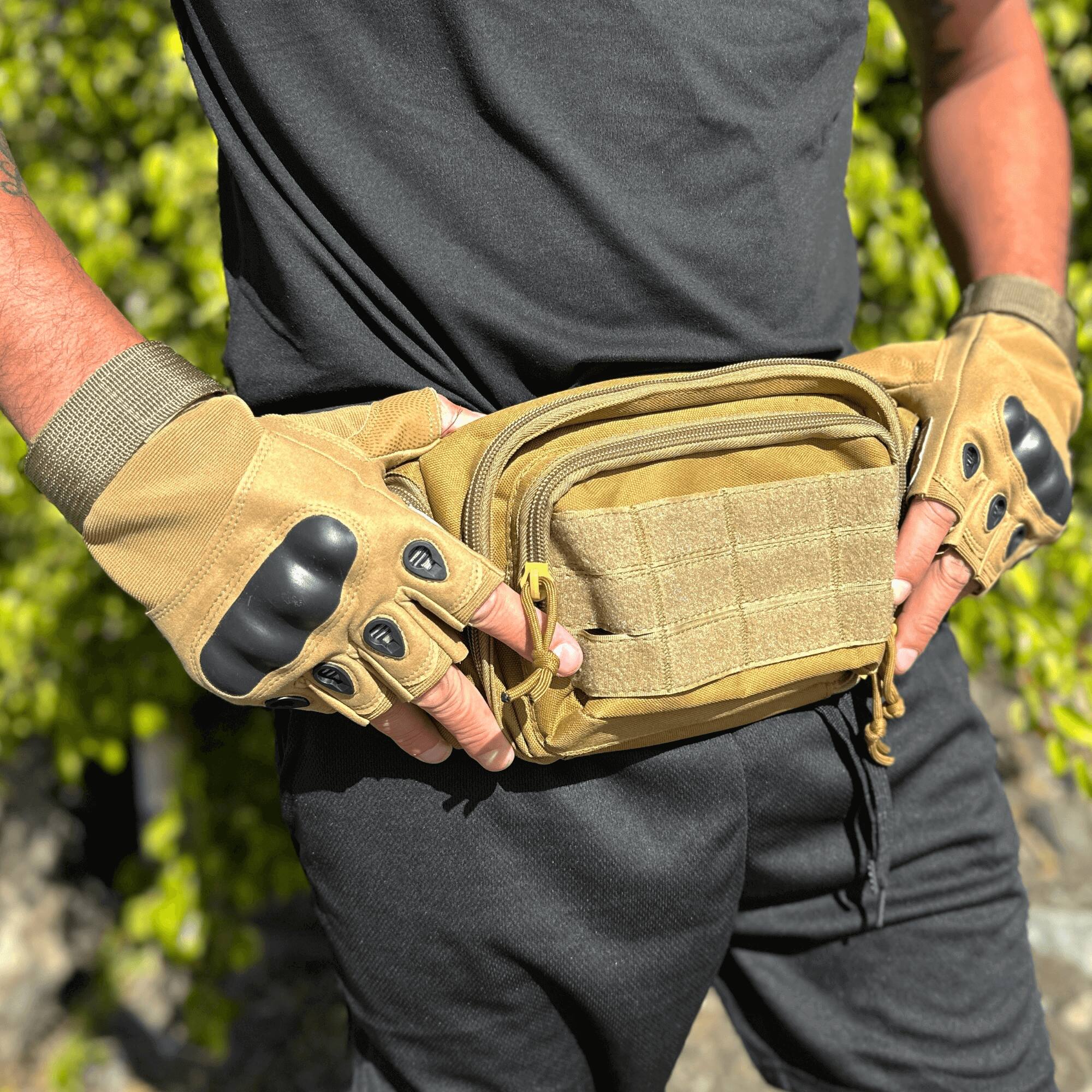 Alt View 4. JupiterGear - Tactical Military Fingerless Airsoft Gloves for Outdoor Sports, Paintball, and Motorcycling - Tan.