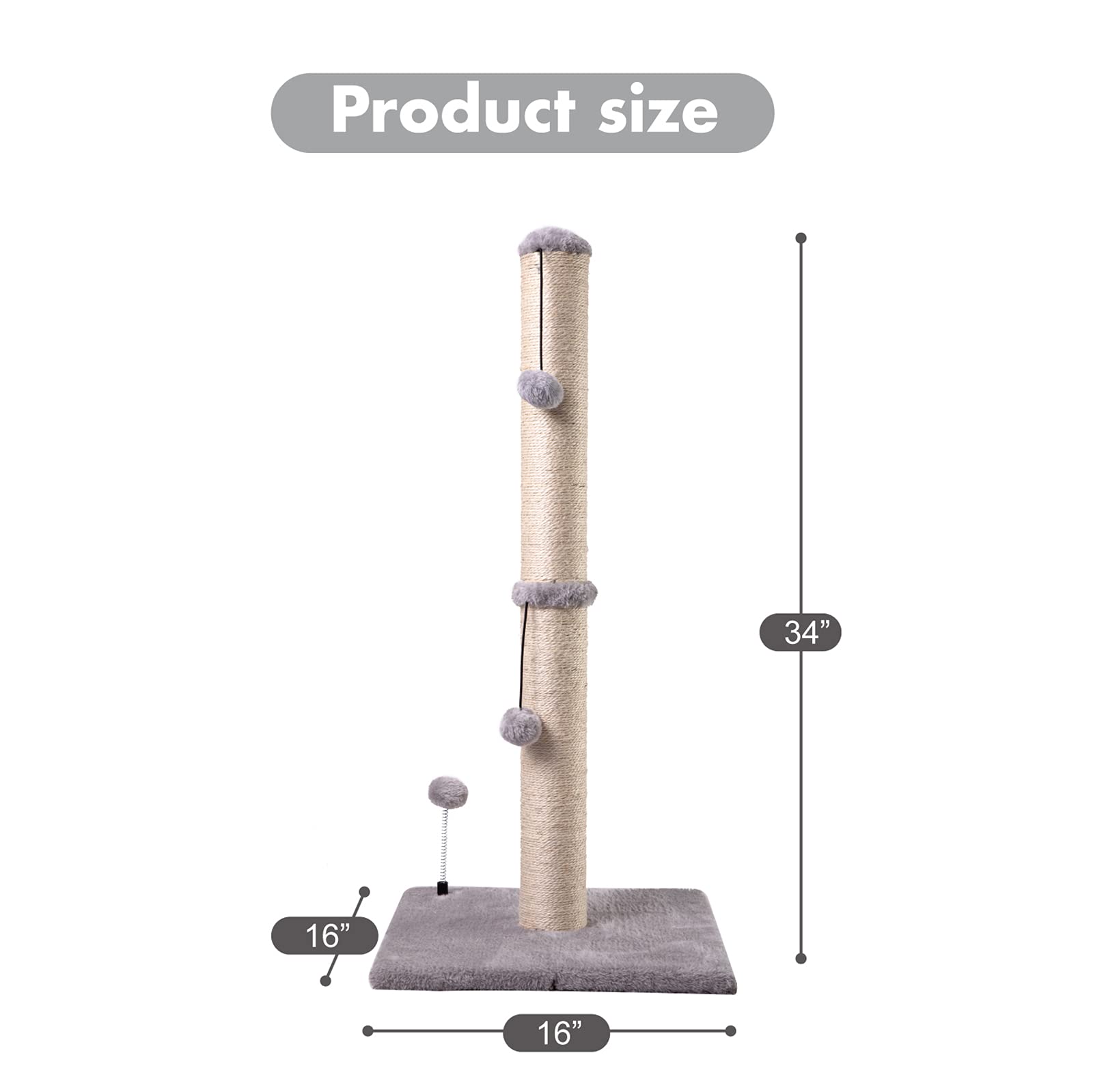 Product size  
34"  
16"  
16"