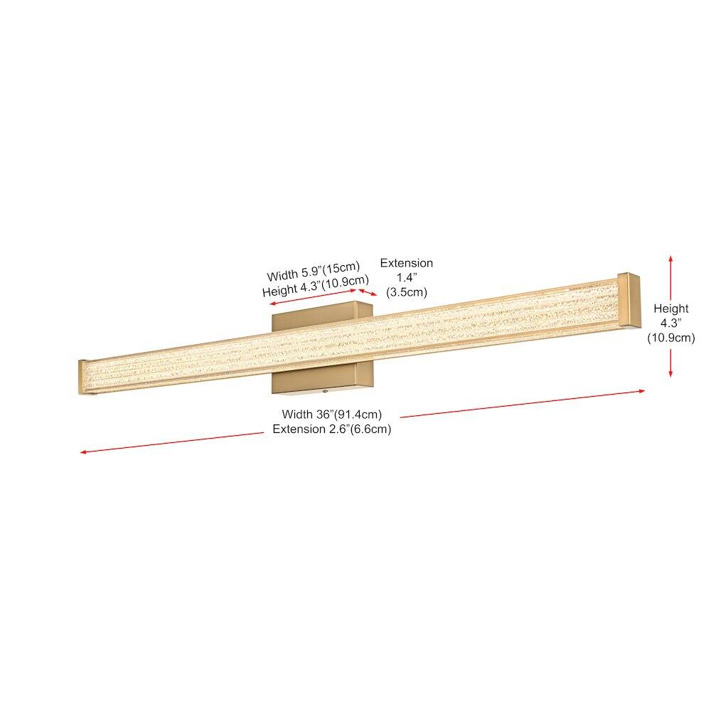 Living District - Jaxx 36 Inch Led Wall Sconce In - Satin Gold price history on PriceWatchPro