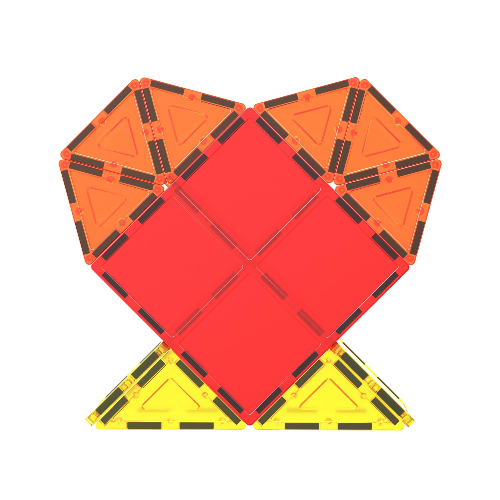 PicassoTiles - PICASSO-TILES 4PCS Large Square Magnetic Building Blocks, STEM Educational Toy, Pretend Play & Brain Development Playset