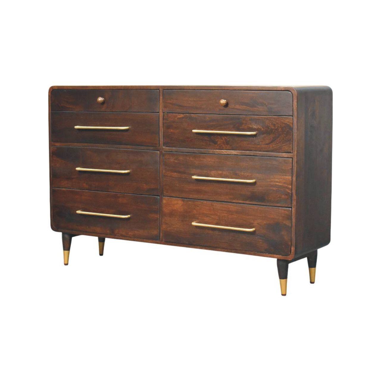 Left. Artisan Furniture - Artisan Furniture Solid Wood Hudson 8 Drawer Dresser - Brown.