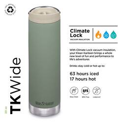 20 oz TKWide

Climate Lock VACUUM

With Climate Lock vacuum insulation, your Klean Kanteen brings a whole new level of fun and performance to life's adventures. Drinks stay cold or hot up to:

63 hours iced
17 hours hot

EPA