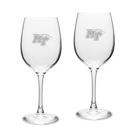 Jardine - MTSU Blue Raiders 2-Piece 16oz. Traditional White Wine Glass Set - Multicolor