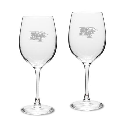 Front. Jardine - MTSU Blue Raiders 2-Piece 16oz. Traditional White Wine Glass Set - Multicolor.