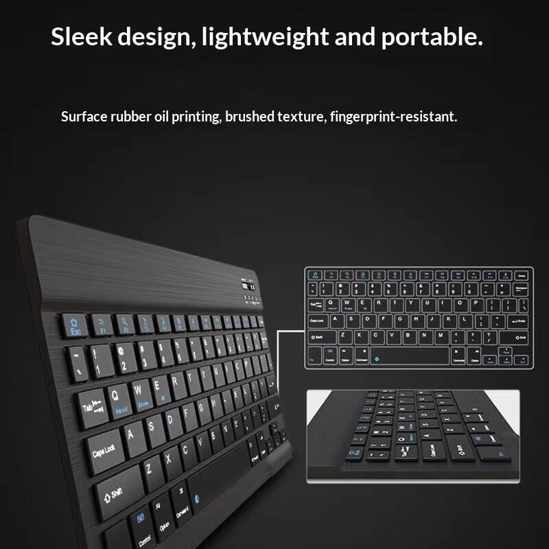 Sleek design, lightweight and portable.  
Surface rubber oil printing, brushed texture, fingerprint-resistant.