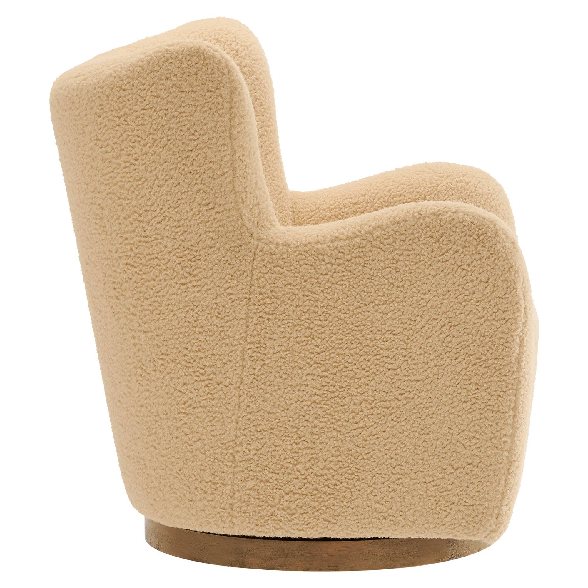 Alt View 2. Modway - Montrose Wingback Sherpa Swivel Accent Chair by Modway - Ivory Walnut.