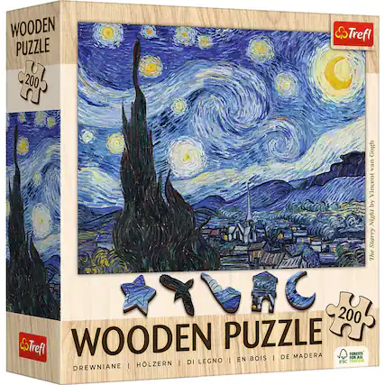 WOODEN PUZZLE
200
Trefl
The Starry Night by Vincent van Gogh
WOODEN PUZZLE
DREWNIANE | HOLZERN | LEGNO | EN BOIS | DE MADERA
FORESTS FOR ALL FOREVER
FSC