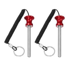 Unique Bargains - Weight Stack Pin, Gym Pin Strength Training Replacement with Pull Rope, 0.4 x 3.9 Inch 2pcs for Home/Gym - Red