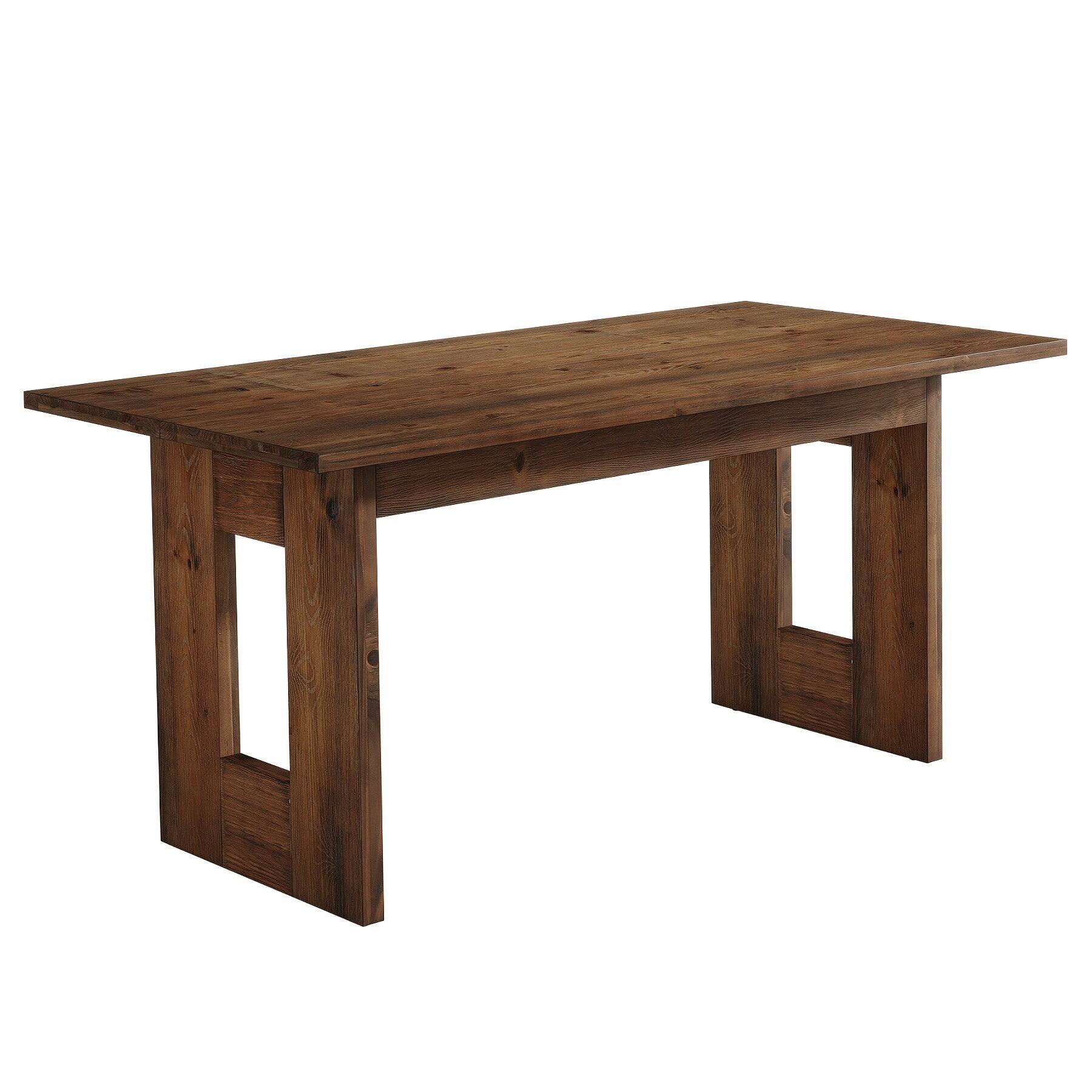 Alt View 5. Tribesigns - Solid Wood Dining Table with Wood Grain Finish and Rectangular Top for Dining Room and Kitchen - Brown.