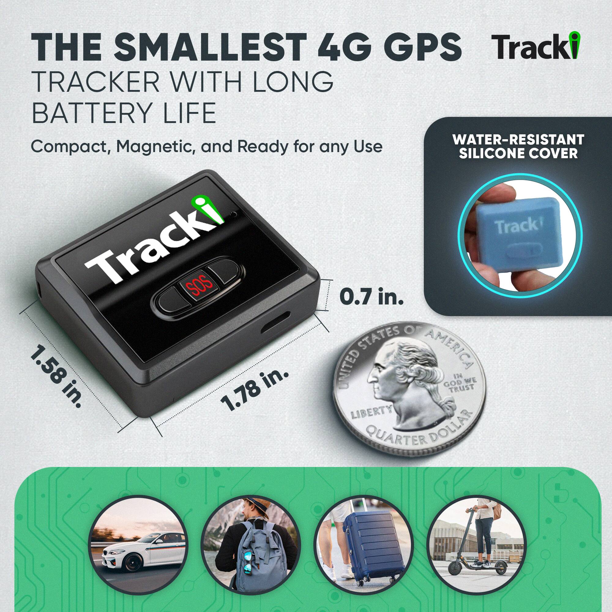 THE SMALLEST 4G GPS TRACKER WITH LONG BATTERY LIFE  
Compact, Magnetic, and Ready for any Use  
WATER-RESISTANT SILICONE COVER  
0.7 in.  
1.58 in.  
1.78 in.  
UNITED STATES OF AMERICA  
IN GOD WE TRUST  
LIBERTY  
QUARTER DOLLAR