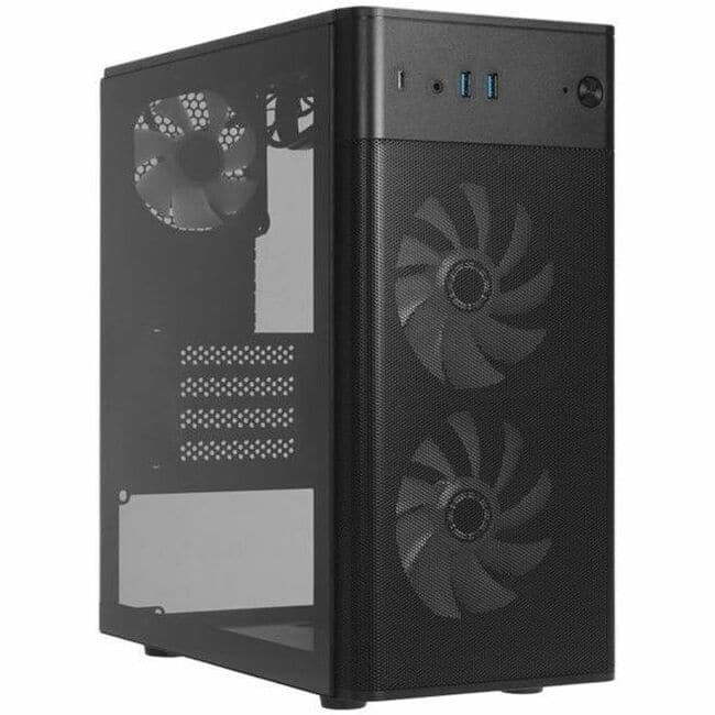 In Win - CT Series 17.1L Small Form Factor Micro-ATX Mini Tower Chassis - Small Tower - Black - Tempered Glass, Mesh - 1 x - Black