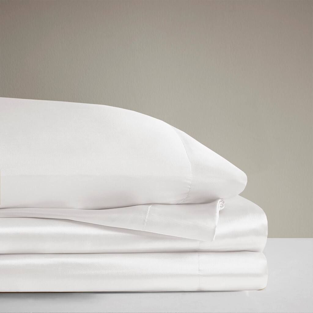 Alt View 2. Gracie Mills - Gracie Mills Coralie 6-Piece Wrinkle-free Satin Sheet Set - White.