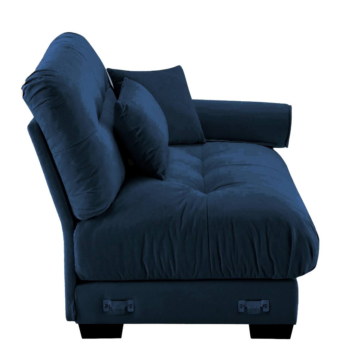 Back. Ropilly - Ropilly Blue Velvet Sofa Single Seat Sofa with Pillows Deep Seat Modular Sofa Section - Blue.