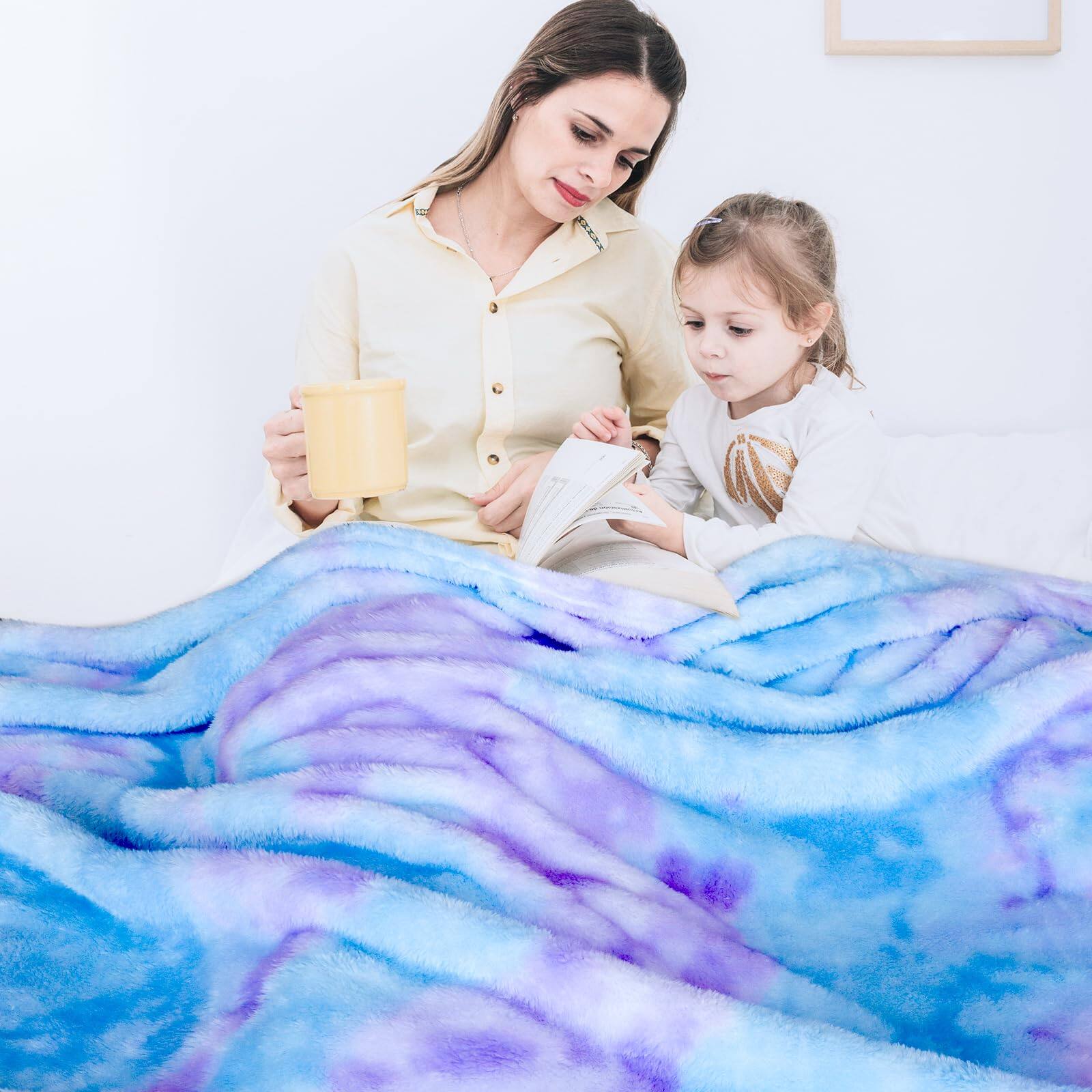 Alt View 2. Pacoar Cade - Soft Blankets Fleece Fuzzy Throw Blanket Warm For Bed COZY FLEECE BLANKET - soft blankets and throws are made of - Purple White-King(90"x108"/ 230x270cm).