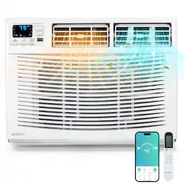 Winado - 24,000 BTU Window Air Conditioner with Heat and Dehumidifier, Wi-Fi Enabled, Energy-Efficient Window AC Unit with Remote - White