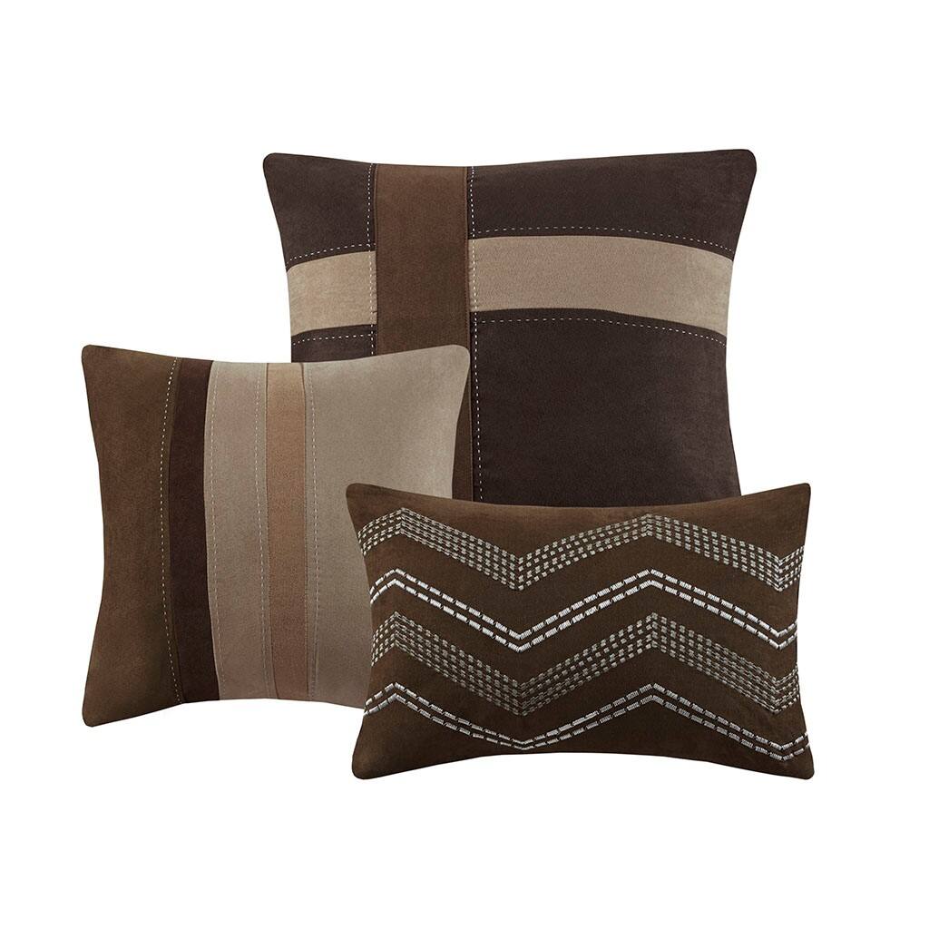Alt View 3. Gracie Mills - Gracie Mills Kimberly 7-Piece Contemporary Microsuede Comforter Set - Brown.