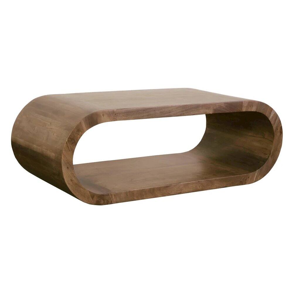 Back. Porter Designs - Ellipse Solid Acacia Wood Coffee Table - Brown.
