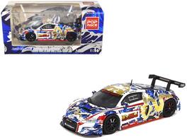 Audi R8 LMS "Evisu Racing X Works" White with Graphics 1/64 Diecast Model Car by Pop Race - Multicolor
