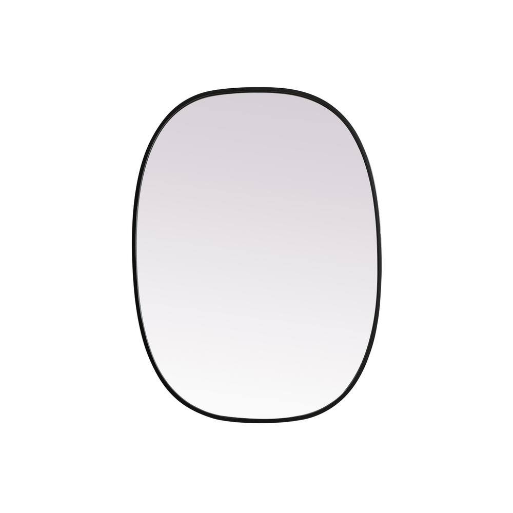Alt View 7. Elegant Decor - Metal Frame Oval Mirror 27x36 Inch in Black - Black.