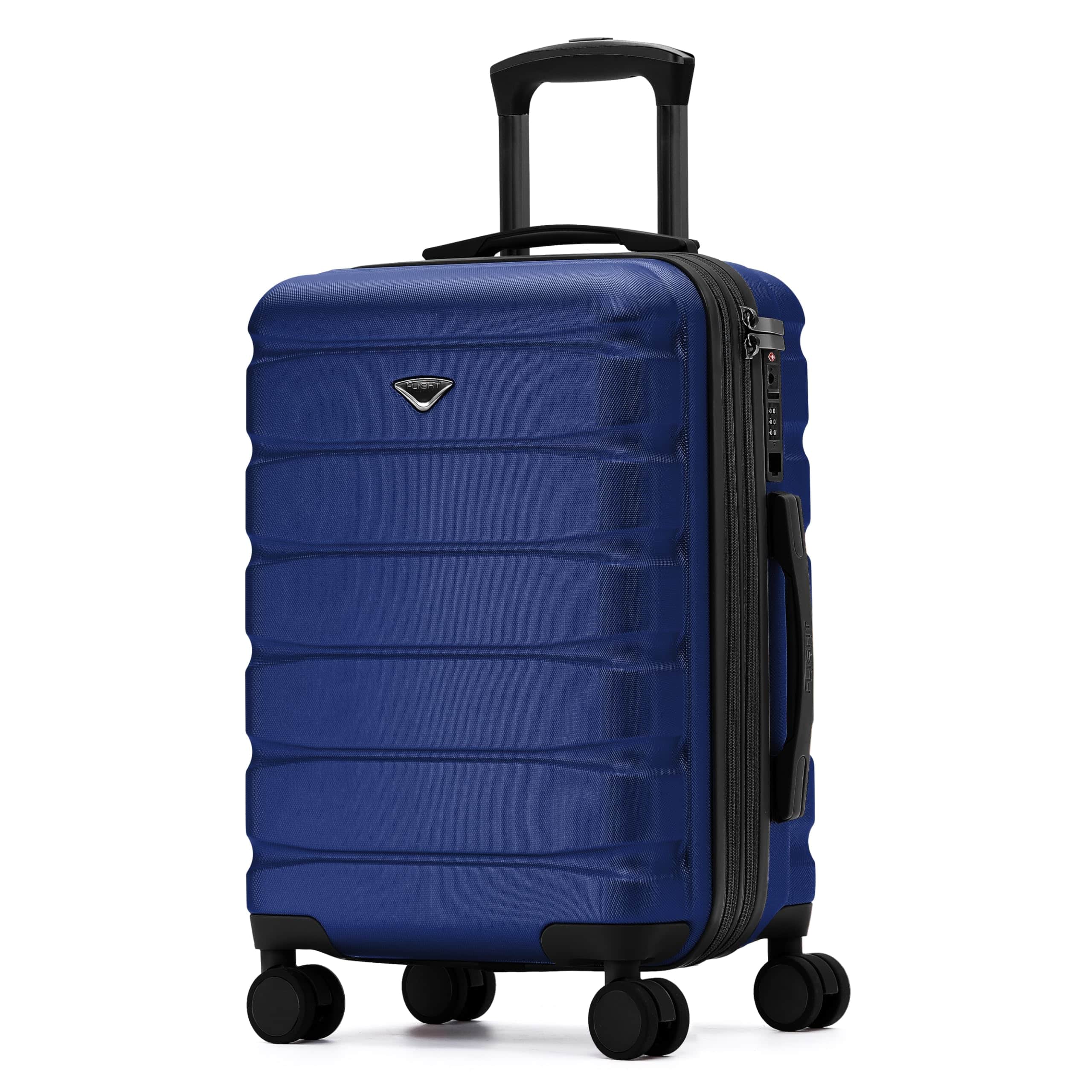 Dapper Styles - Carry On Suitcase 16 Hardside Tsa Lock & Usb Port Lightweight Luggage Silent Double Spinner Wheels Maximum - Navy-22x14x9"