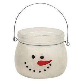 BreeBe - Twisted Peppermint Snowman Jar Candle 14oz - White