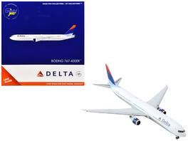 GeminiJets - Boeing 767-400ER Commercial Aircraft Delta Air Lines (N829MH) White with Tail 1/400 Diecast Model Airplane - Red and Blue