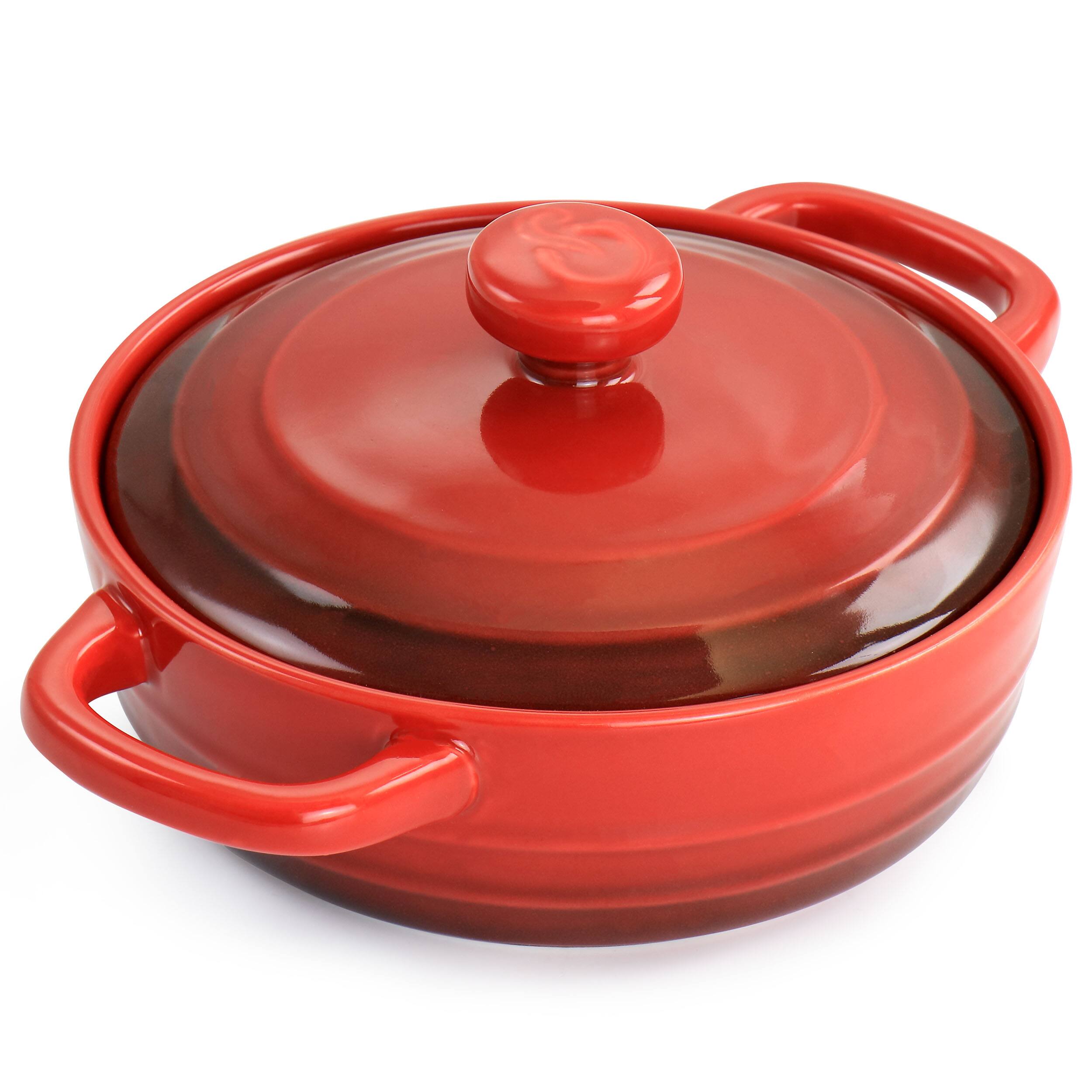 Alt View 2. Crockpot - Crockpot Appleton 10oz Stoneware Mini Casserole Baker in Gradient Red.