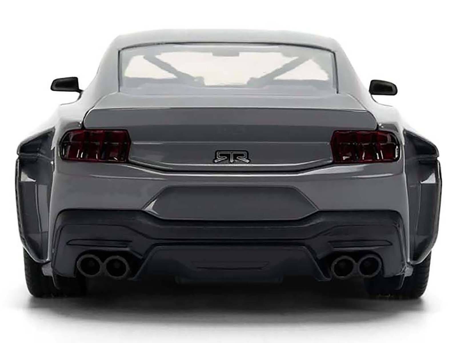Alt View 6. Jada - 2024 Ford Mustang RTR Gray w/ Green Wheels "Bigtime Muscle" Series 1/24 Diecast Model Car by Jada - Multicolor.