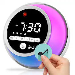 Dazzed Corner - Alarm Clock with Music Cards Sound Machine - White