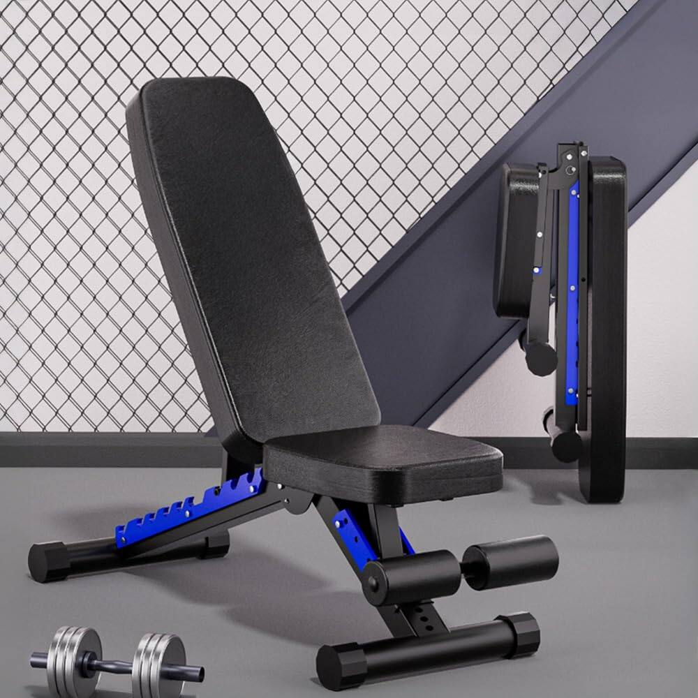 Front. Alchemy Casas - Adjustable Bench Professional Weight Incline Flat Decline Sit Up Dumbbell Stool p HEAVY DUTY COMMERCIAL STEEL - Black.