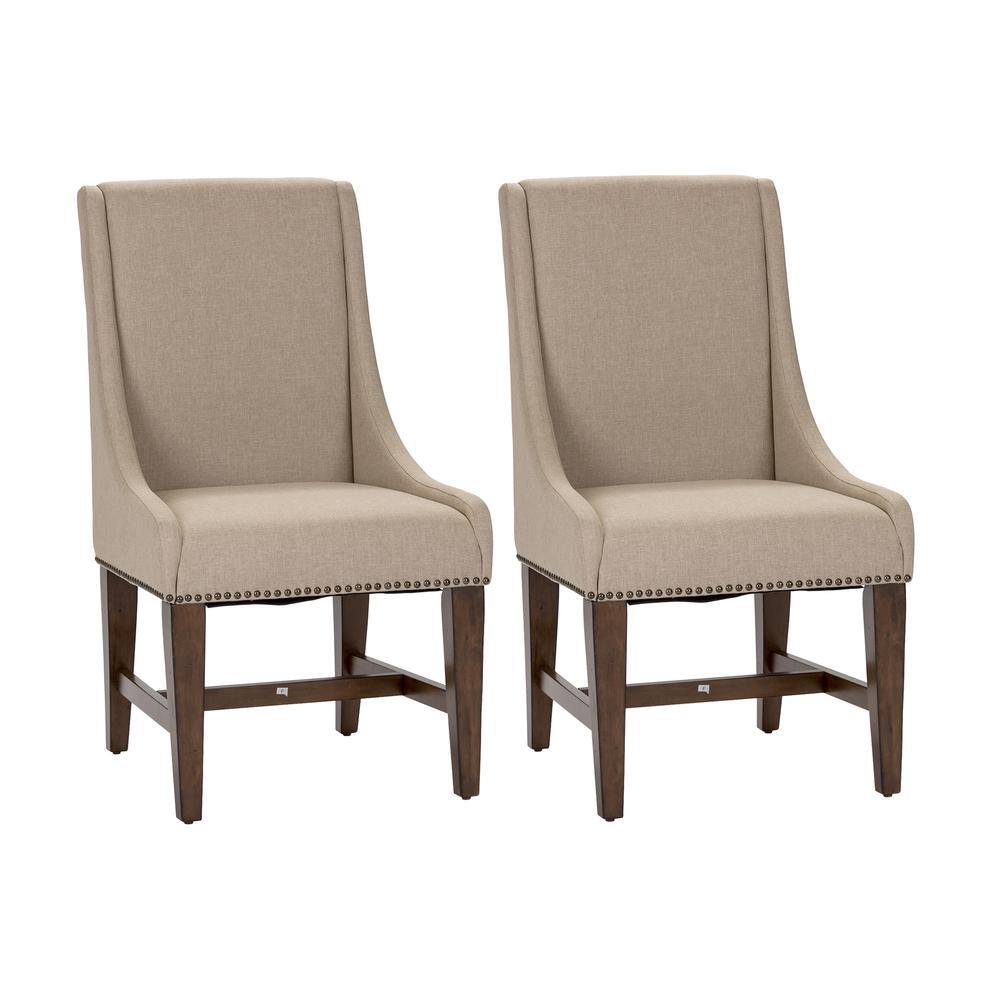 Alt View 2. Liberty Furniture Industries - Armand Upholstered Side Chair (RTA)-Set of 2 in Antique Brownstone - Brown.