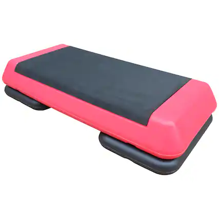 Front. Anysun - Adjustable Workout Aerobic Stepper in Fitness & Exercise Step Platform Trainer with 2 Risers - Red.