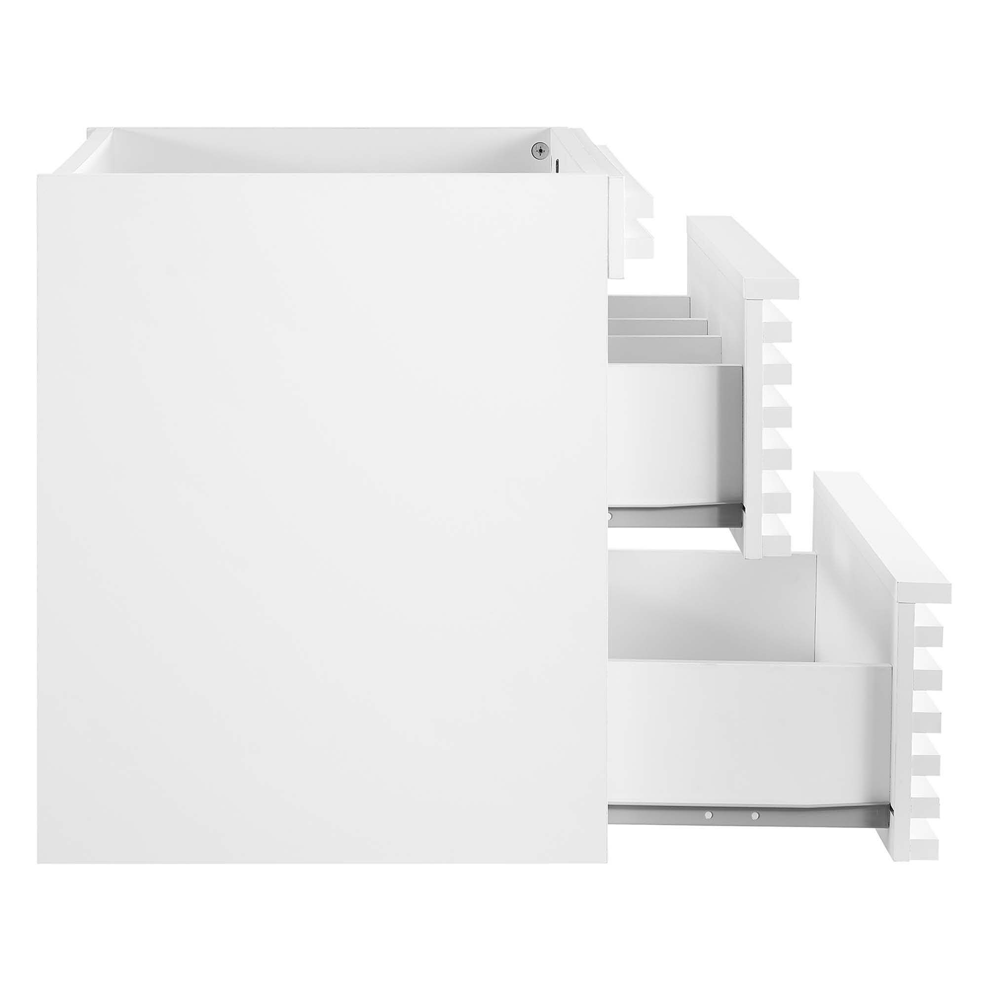 Alt View 4. Modway - Render Wall-Mount Bathroom Cabinet Basin Not Included by Modway - White.